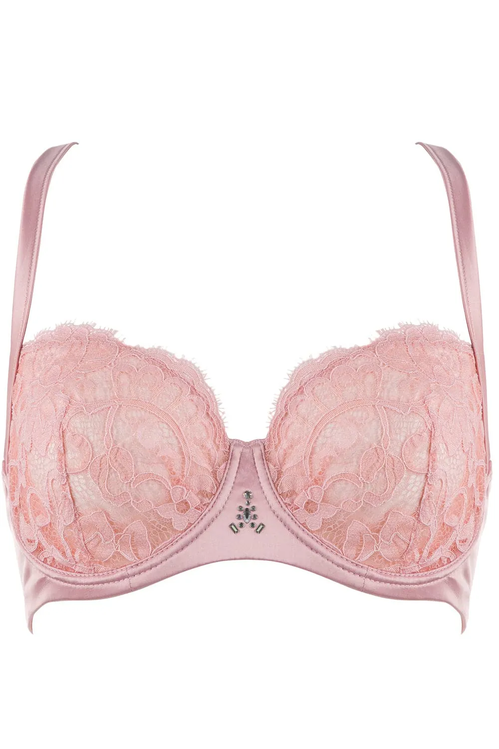Marlene Underwired Bra with Swarovski Crystals in Pink