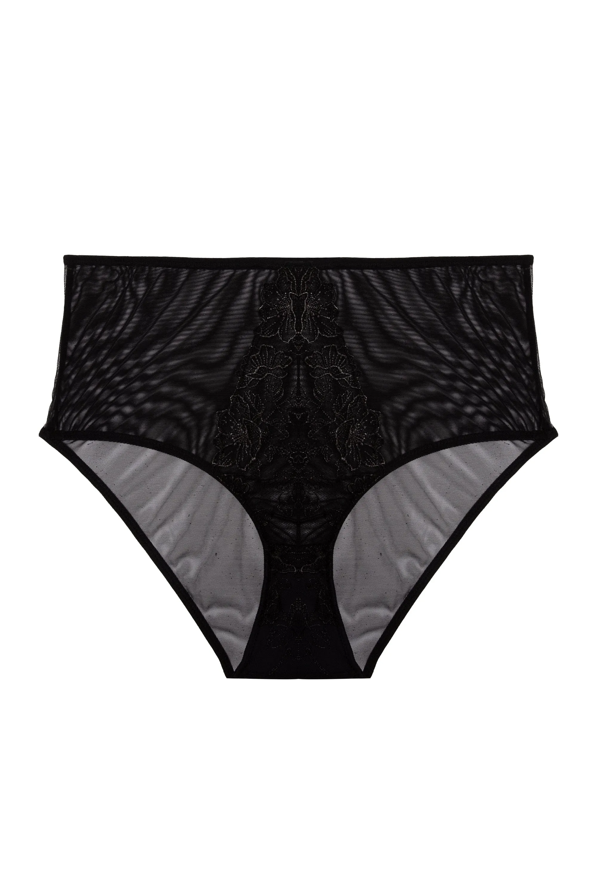 Marlowe Black Floral Embroidered High Waisted Brief