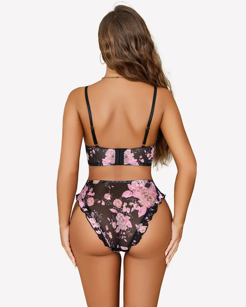 Mesh Bralette And Panty Sets Outfits