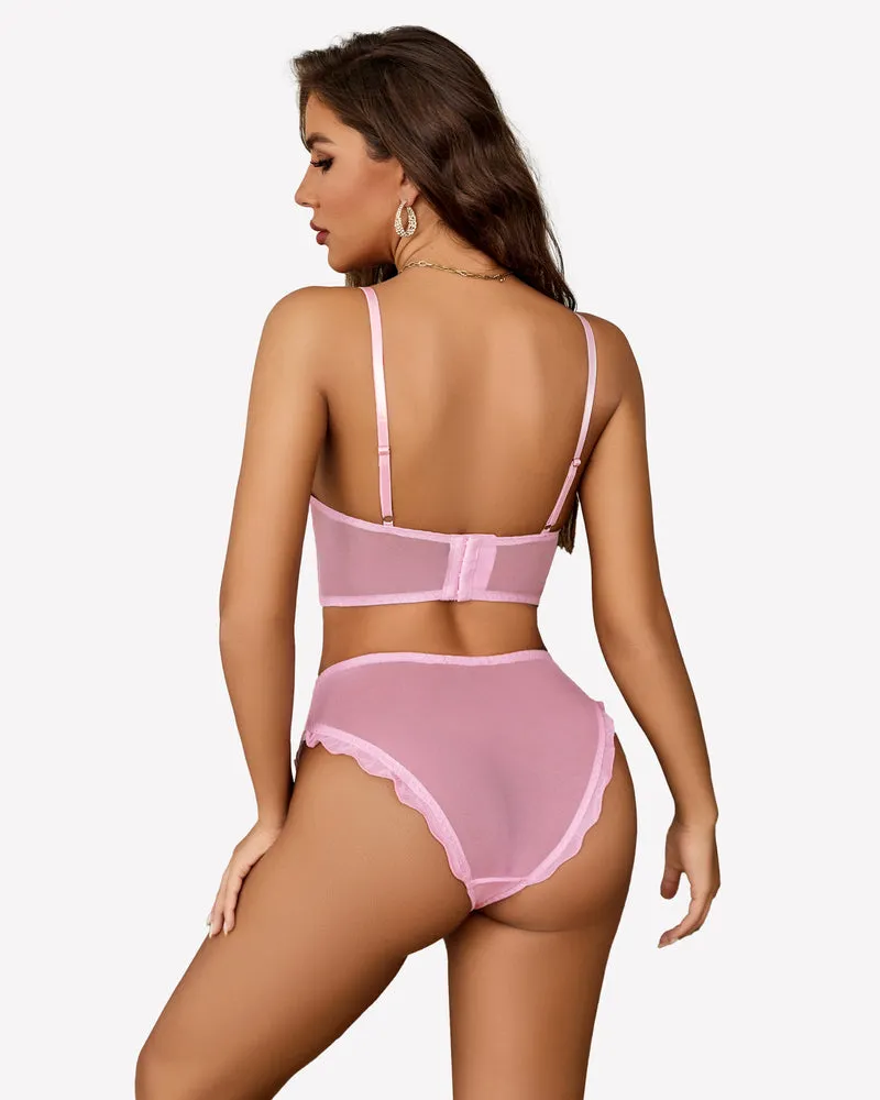 Mesh Bralette And Panty Sets Outfits