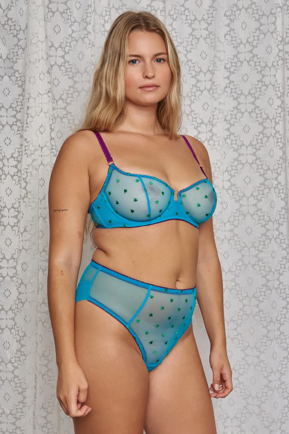 Nelle Heart Embroidery Underwire Bra