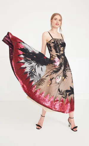 Opera Strappy Dress - Black Mix