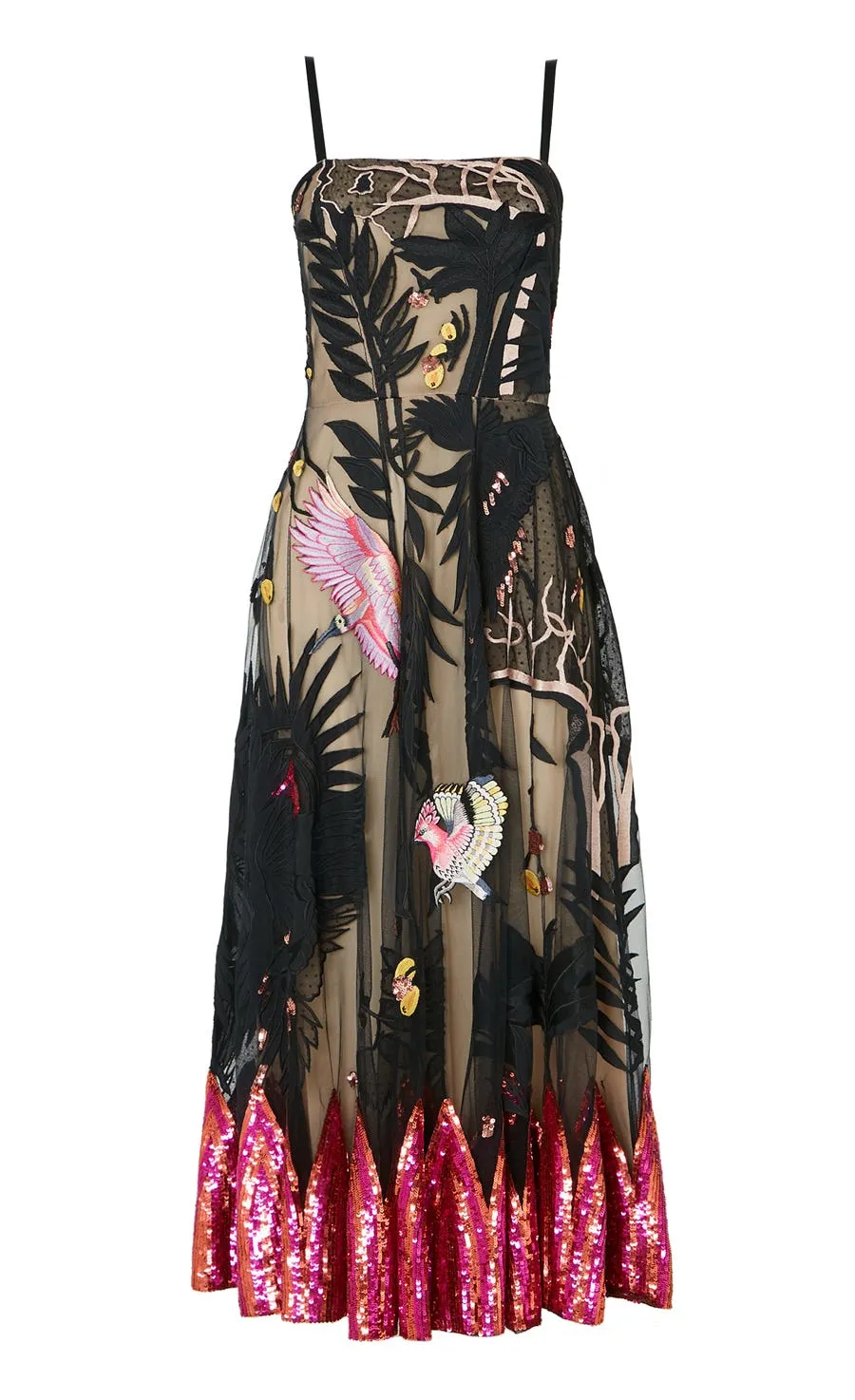Opera Strappy Dress - Black Mix