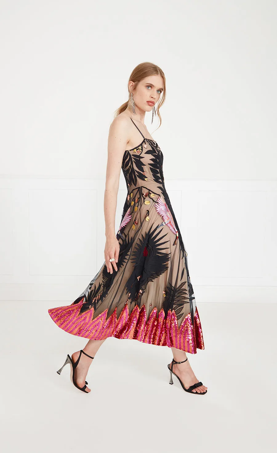 Opera Strappy Dress - Black Mix