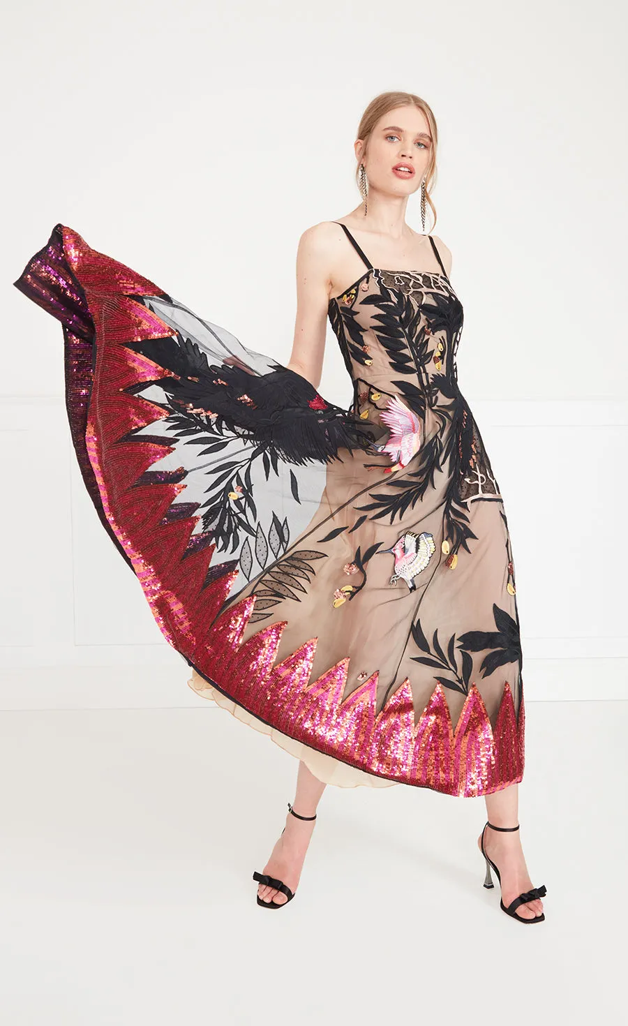 Opera Strappy Dress - Black Mix