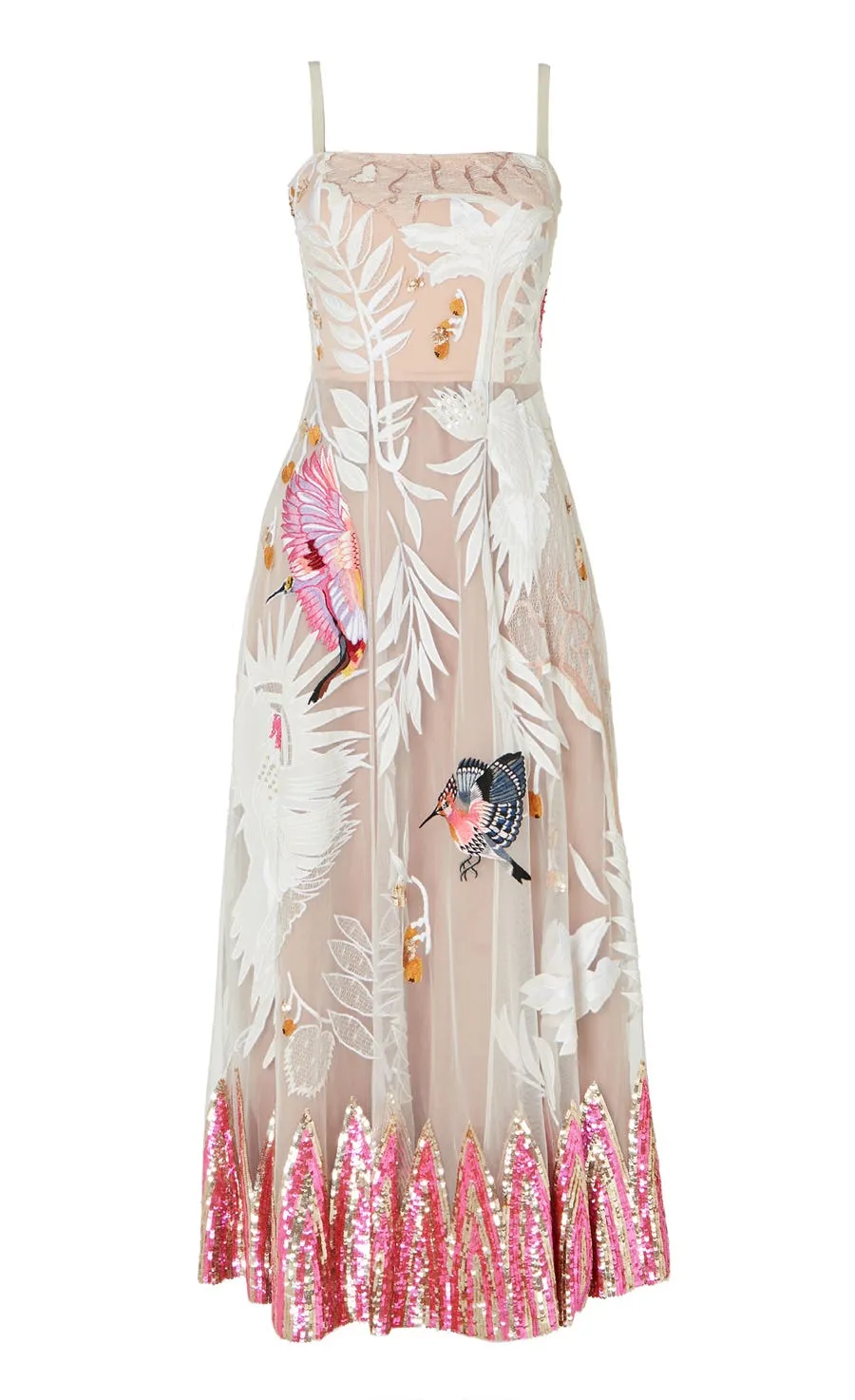 Opera Strappy Dress - White Mix