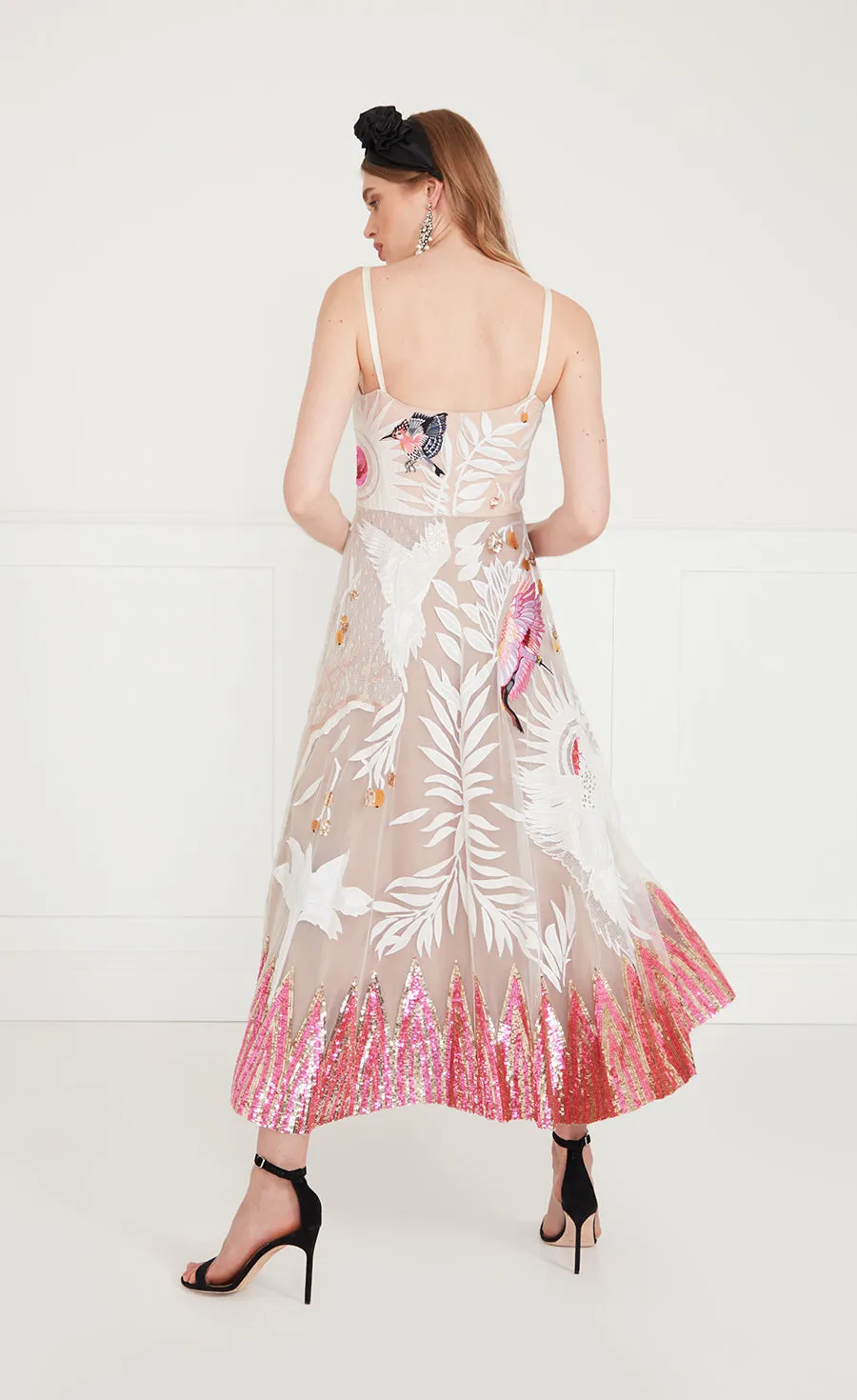 Opera Strappy Dress - White Mix