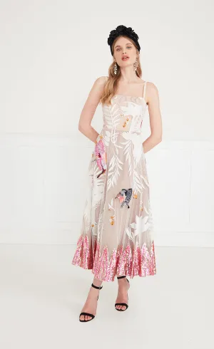 Opera Strappy Dress - White Mix