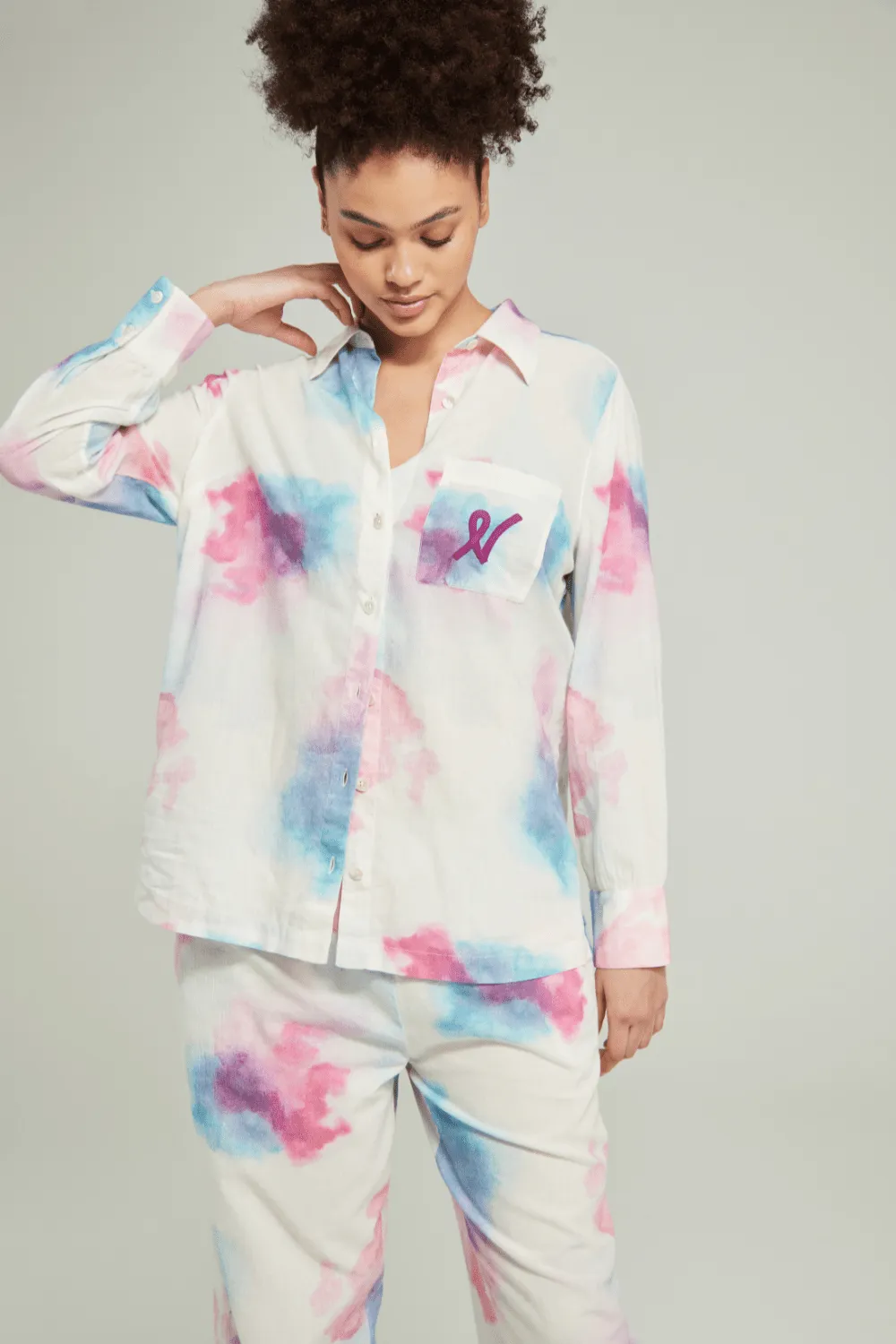 Organic Cotton PJ Trousers in Watercolour