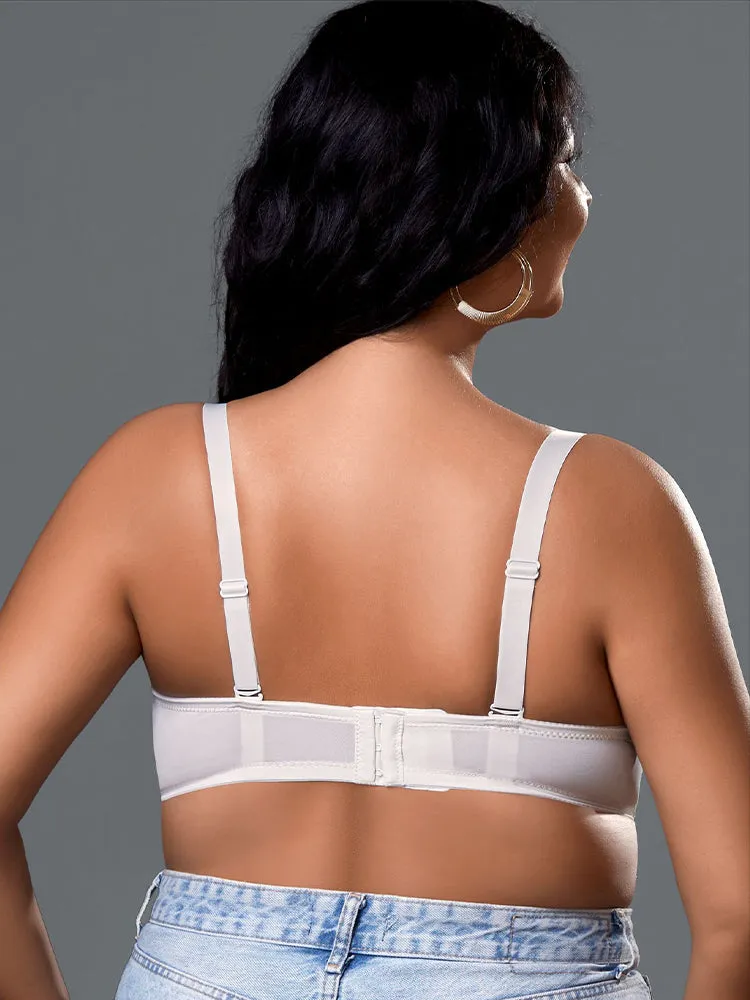 Plus Size Underwire Bra with Lace & Sheer Mesh