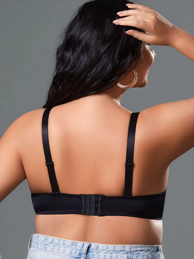 Plus Size Underwire Bra with Lace & Sheer Mesh