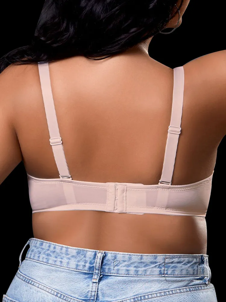 Plus Size Underwire Bra with Lace & Sheer Mesh