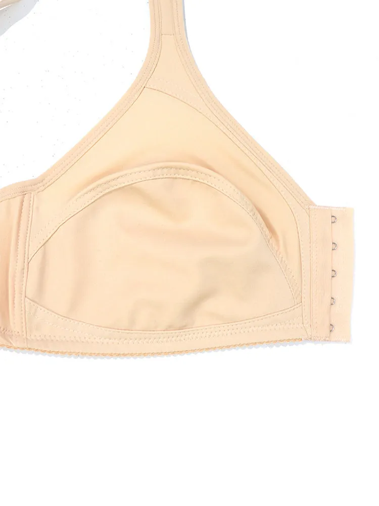 Plus Size Wire-Free Full Coverage Bra for Women - Front Closure