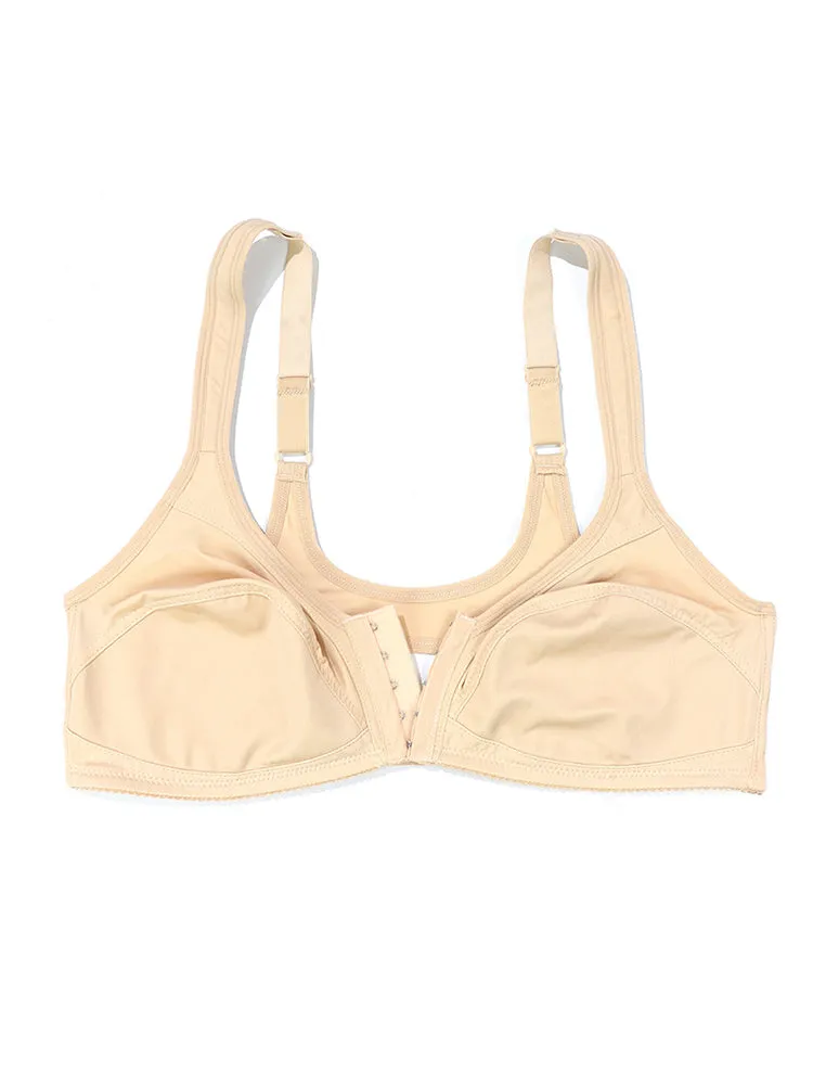 Plus Size Wire-Free Full Coverage Bra for Women - Front Closure