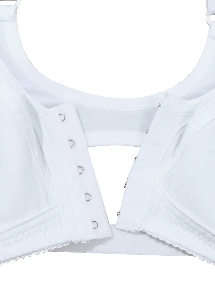 Plus Size Wire-Free Full Coverage Bra for Women - Front Closure