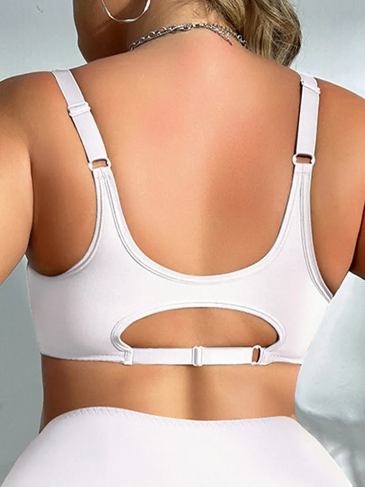 Plus Size Wire-Free Full Coverage Bra for Women - Front Closure
