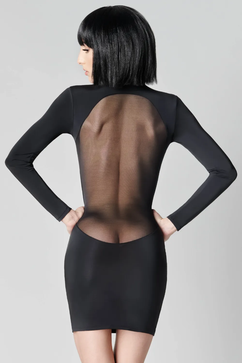 Pure Tentation Long Sleeve Dress Black