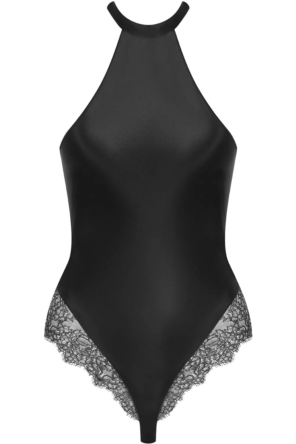 Rendez-Vous Silk & Lace Halterneck Thong Bodysuit