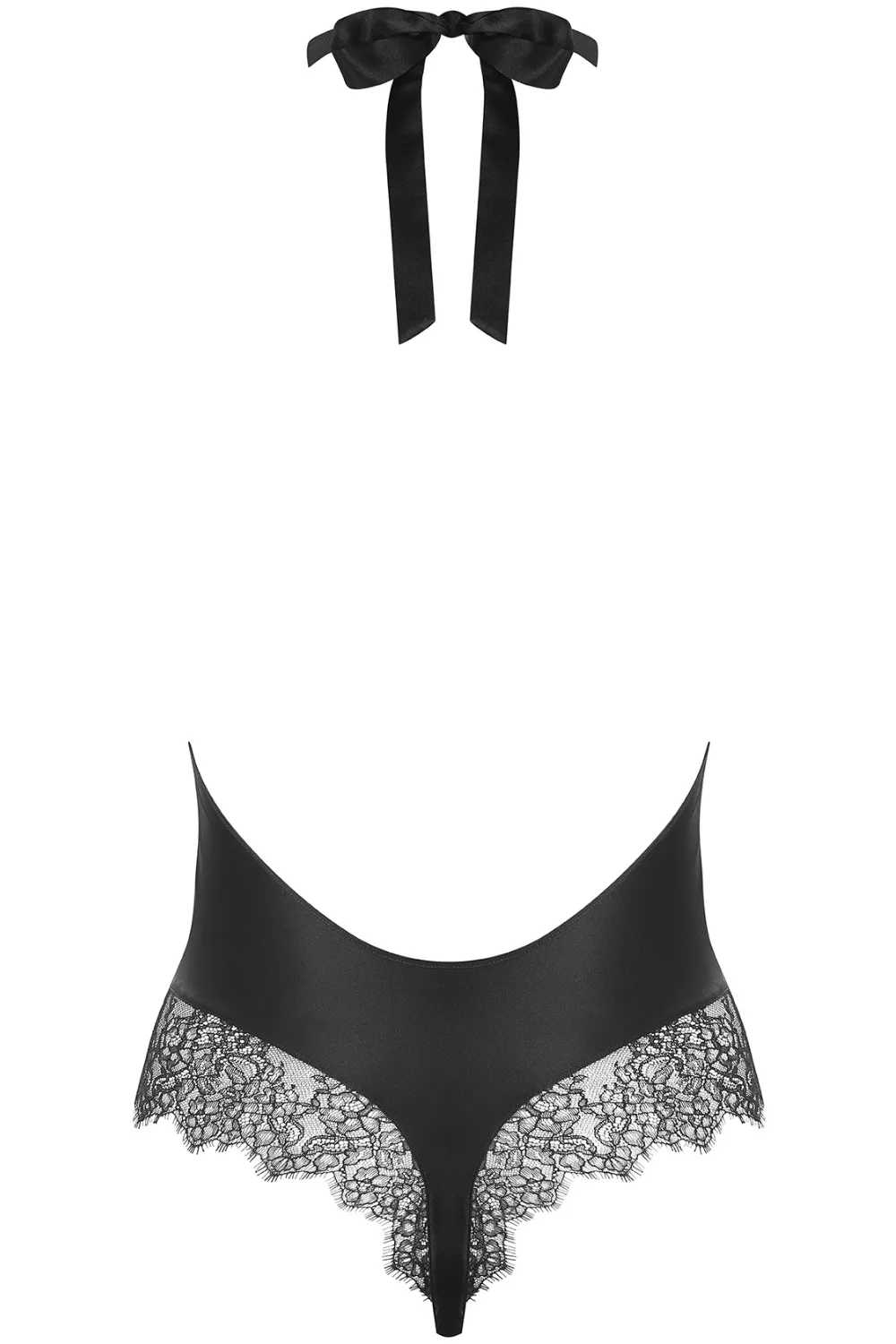 Rendez-Vous Silk & Lace Halterneck Thong Bodysuit