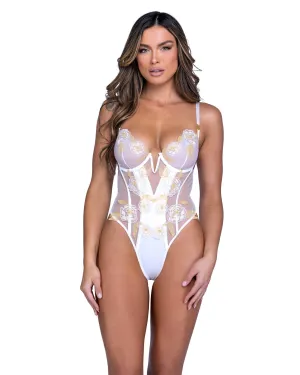 Roma Confidential Peony Paradise Bridal Lace Teddy White/Gold