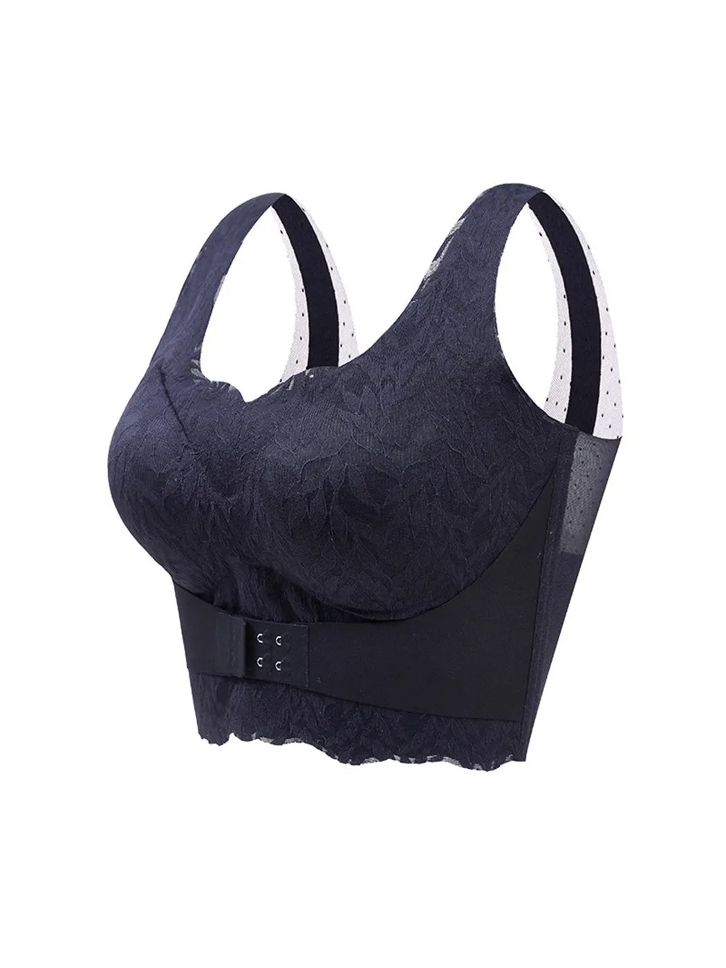 Seamless Back-Smoothing Front Closure Push Up Longline Bra