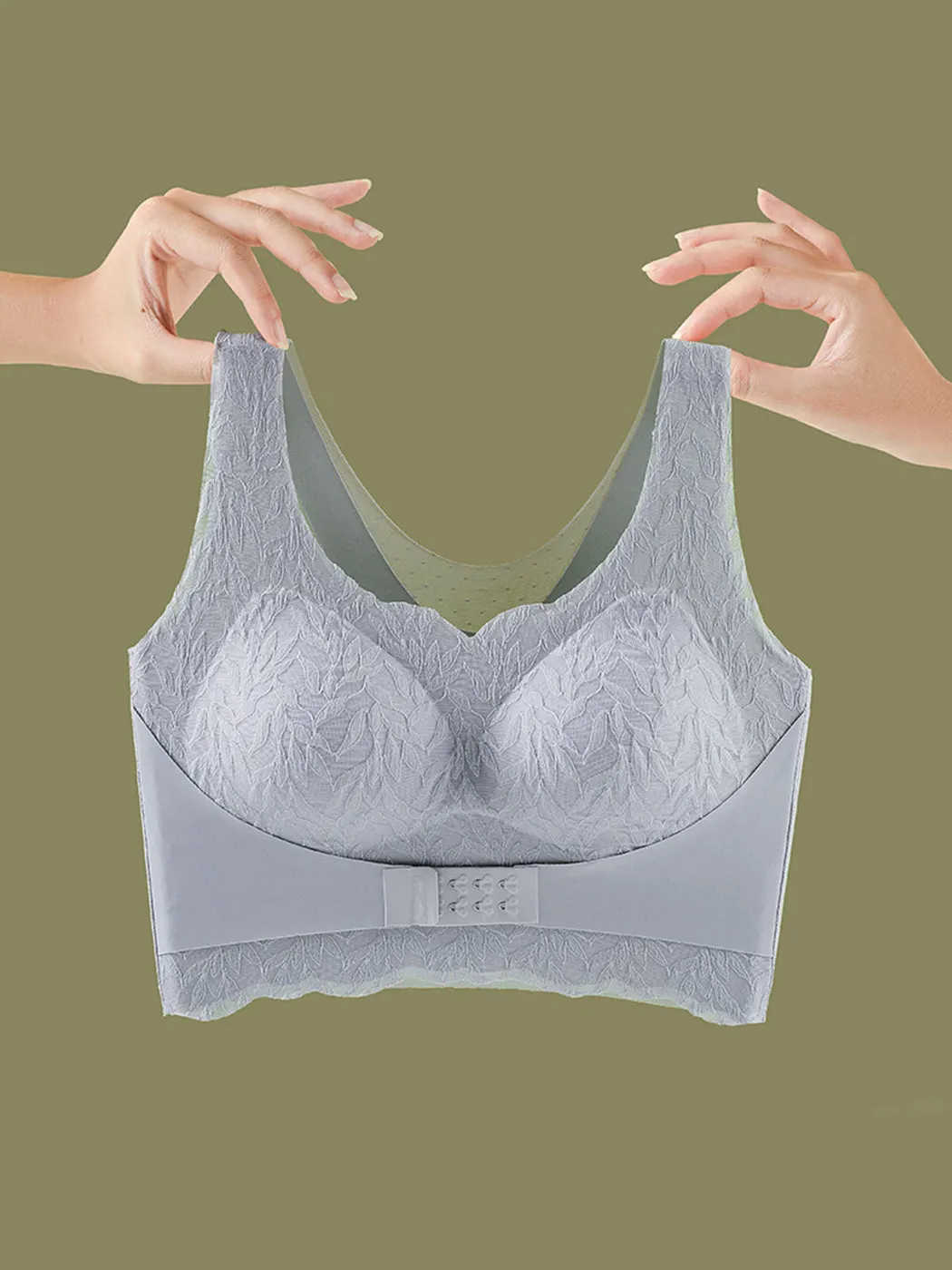 Seamless Back-Smoothing Front Closure Push Up Longline Bra