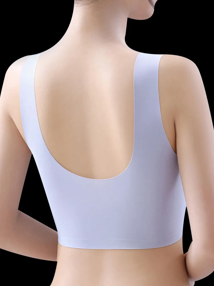 Seamless Lace Wireless Bra with Wide Straps