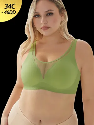 Seamless Mesh Push-up Wireless Soft Support Bra