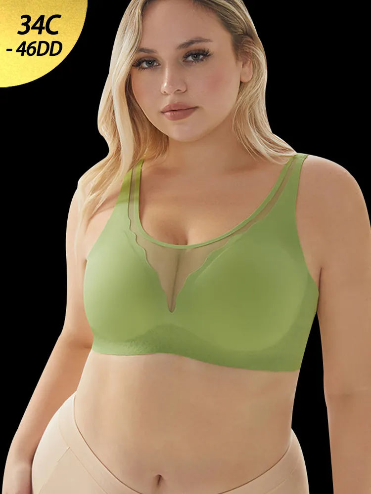 Seamless Mesh Push-up Wireless Soft Support Bra