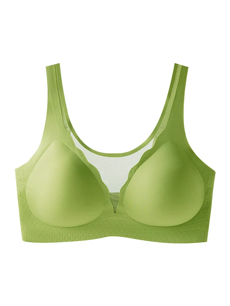 Seamless Mesh Push-up Wireless Soft Support Bra