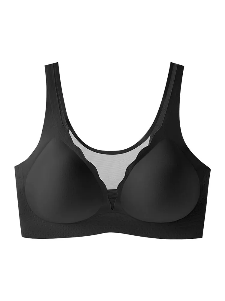 Seamless Mesh Push-up Wireless Soft Support Bra