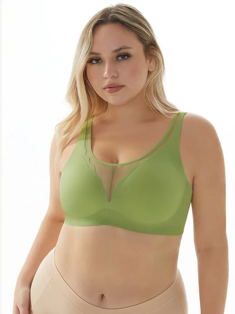 Seamless Mesh Push-up Wireless Soft Support Bra