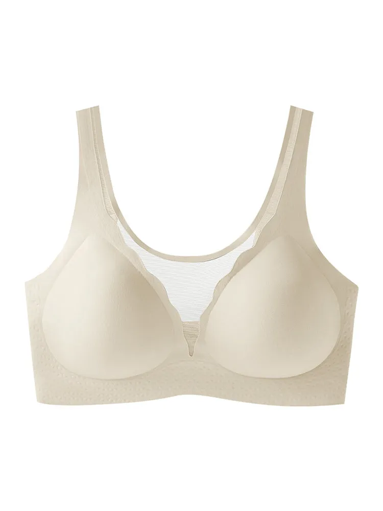 Seamless Mesh Push-up Wireless Soft Support Bra