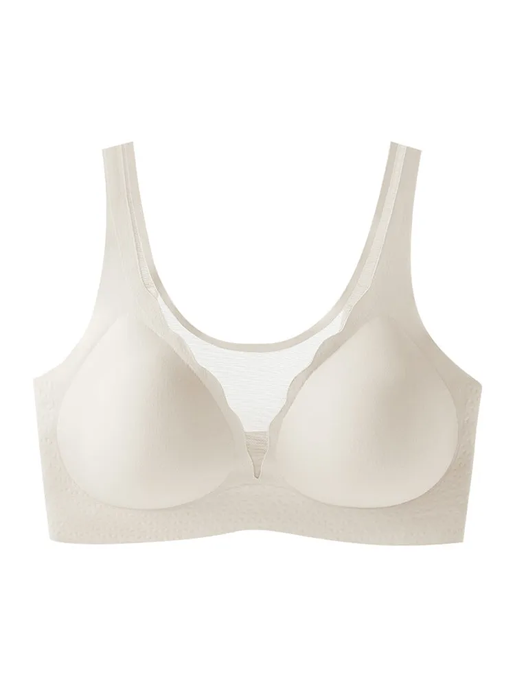 Seamless Mesh Push-up Wireless Soft Support Bra