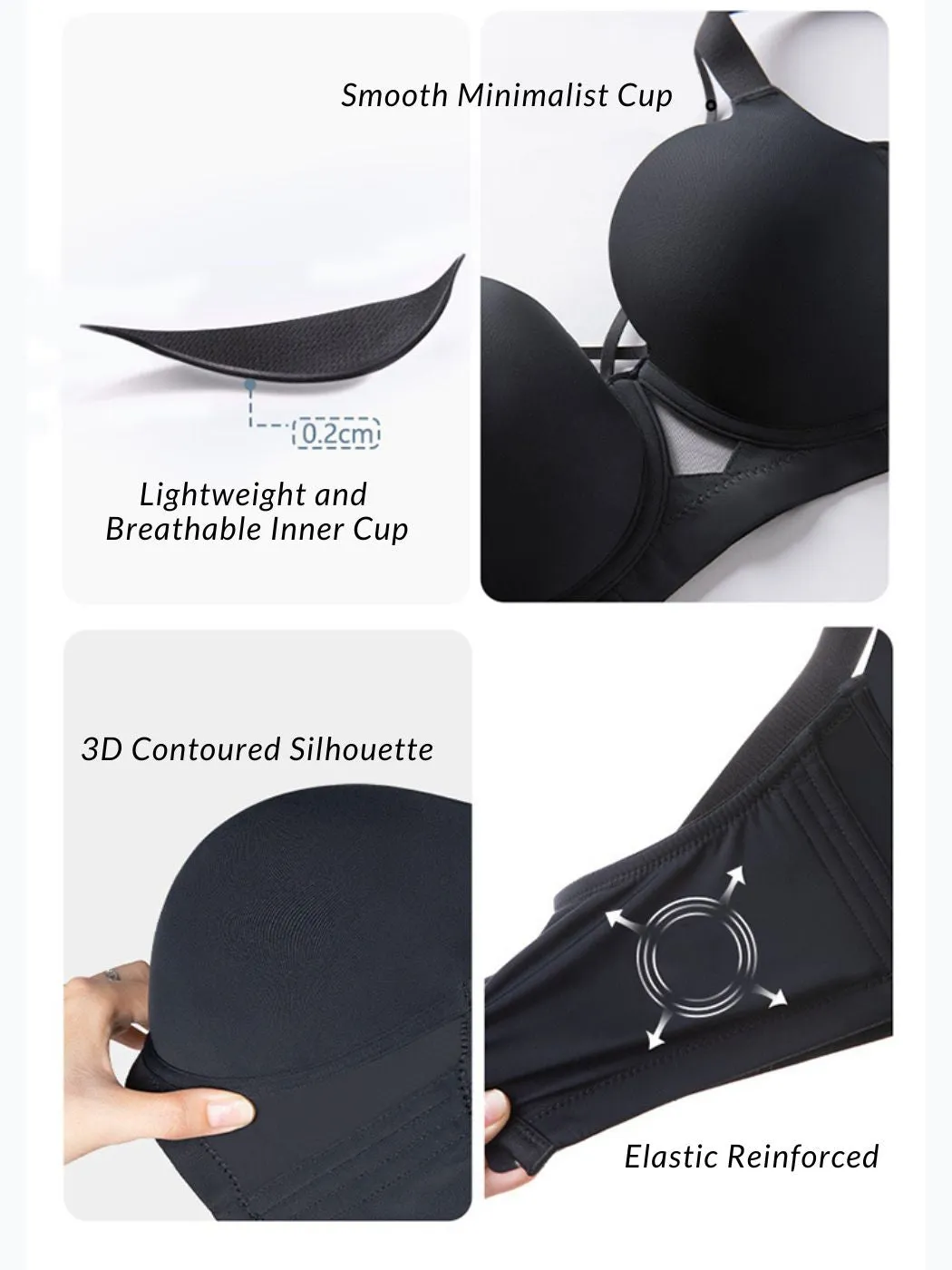 Seamless Push Up Bra Ultra-Thin Lightweight Cups