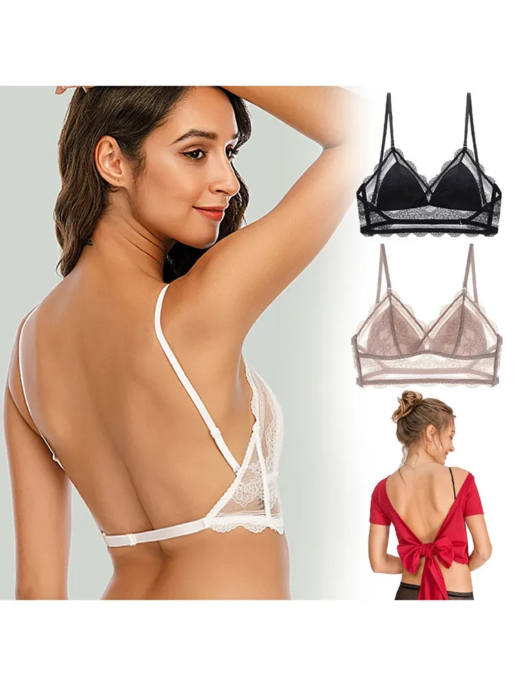 Sexy Lace Backless Bralette with Convertible Strap