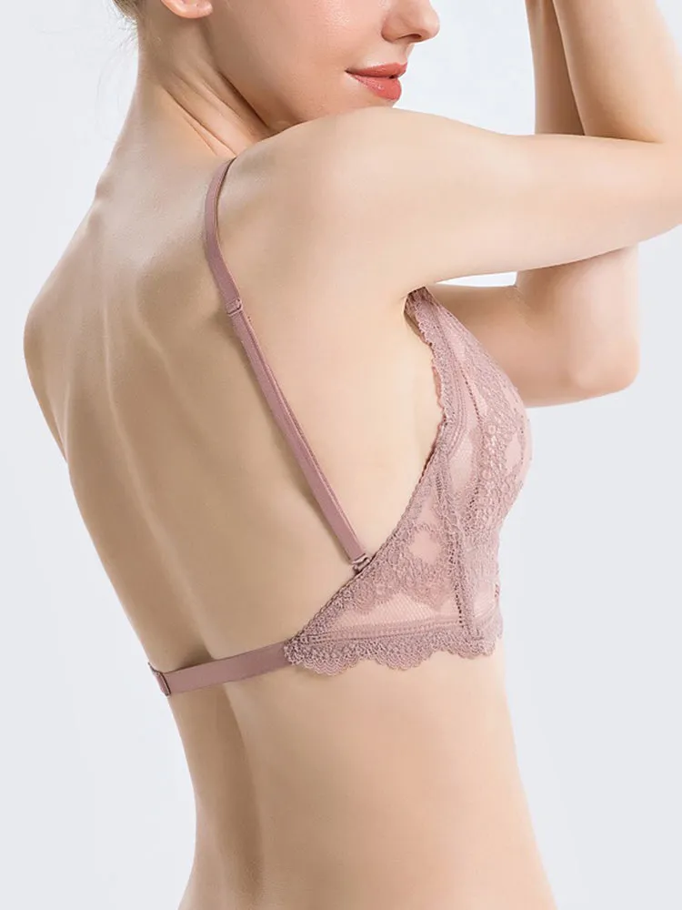 Sexy Lace Backless Bralette with Convertible Strap