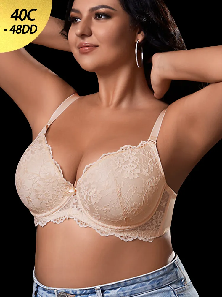 Sexy Lace Push Up Minimizer Bra with Underwire