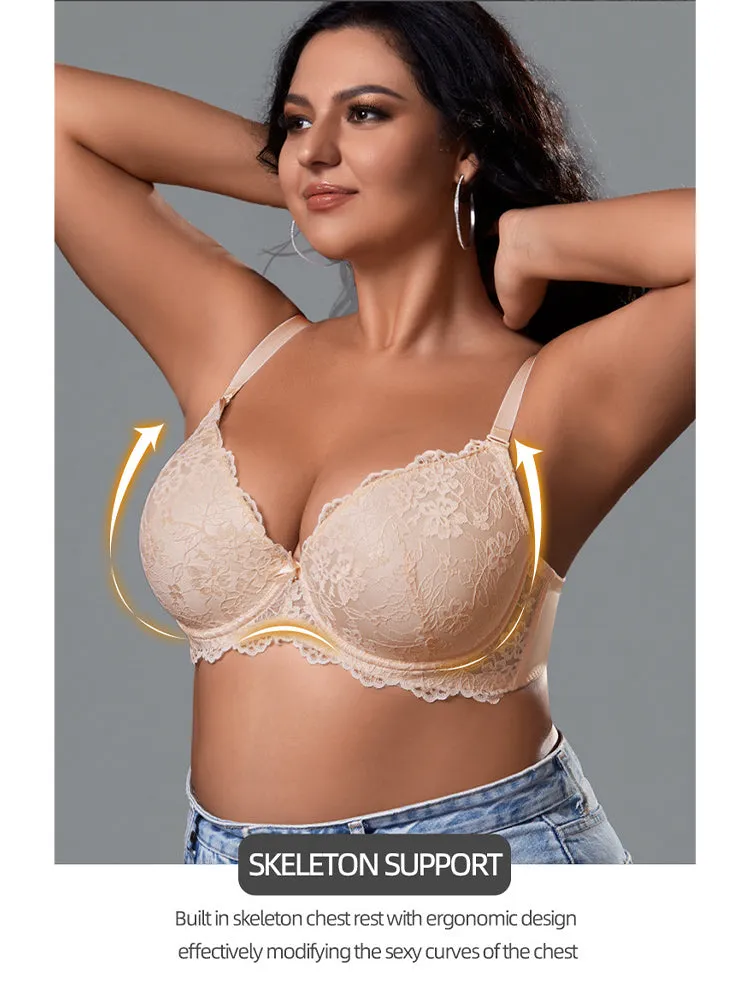 Sexy Lace Push Up Minimizer Bra with Underwire