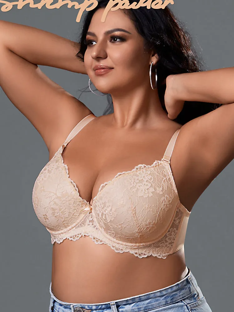 Sexy Lace Push Up Minimizer Bra with Underwire