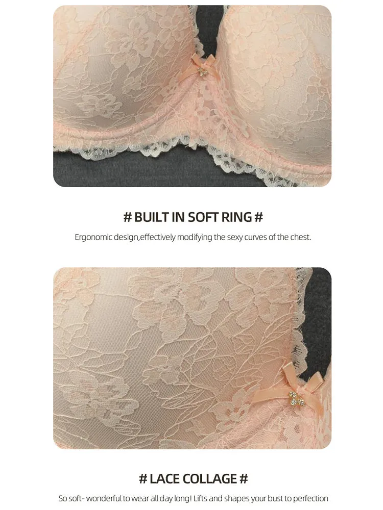 Sexy Lace Push Up Minimizer Bra with Underwire