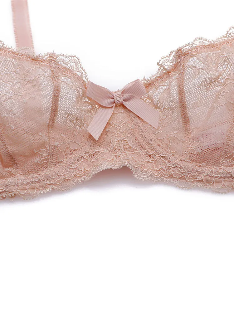 Sexy Soft Lace Push Up Lingerie Set Demi Cup Bras