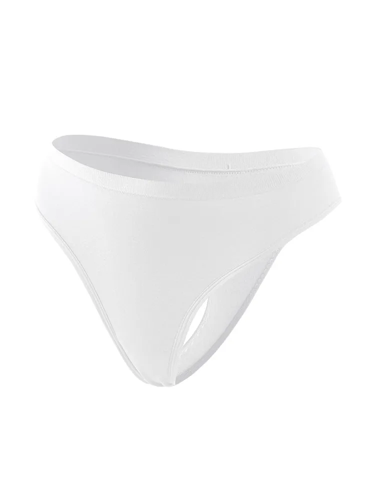 Sexy Solid Color Plus Size Sports T-back Briefs