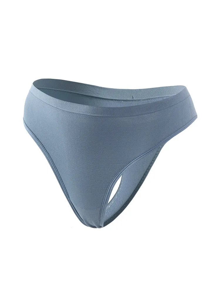 Sexy Solid Color Plus Size Sports T-back Briefs