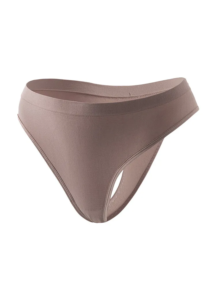 Sexy Solid Color Plus Size Sports T-back Briefs