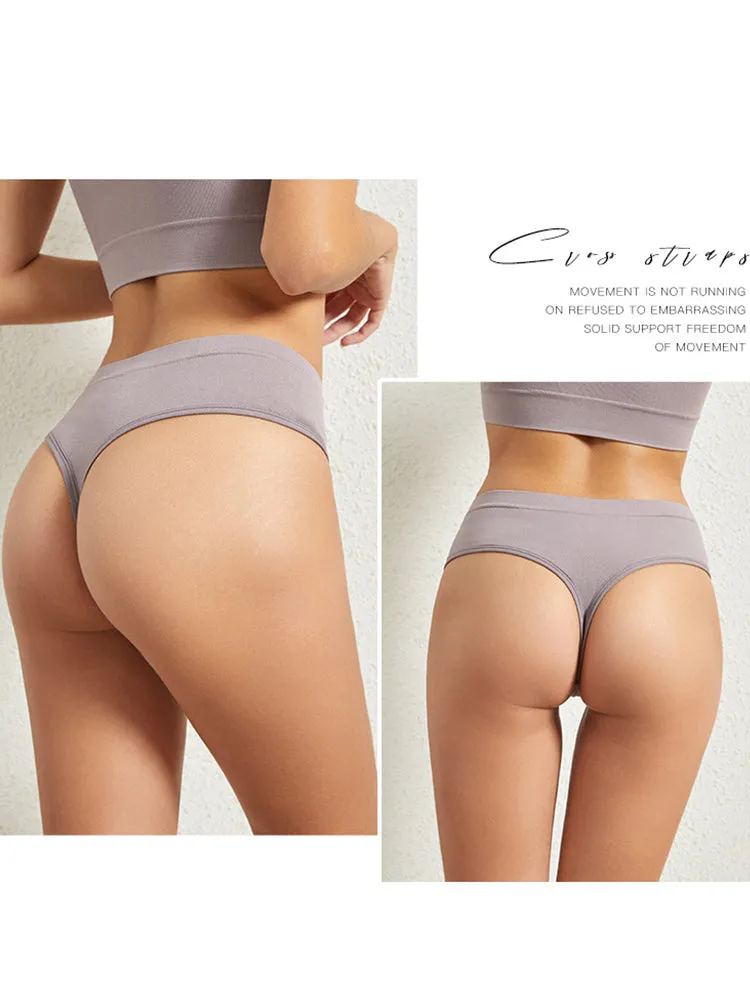 Sexy Solid Color Plus Size Sports T-back Briefs