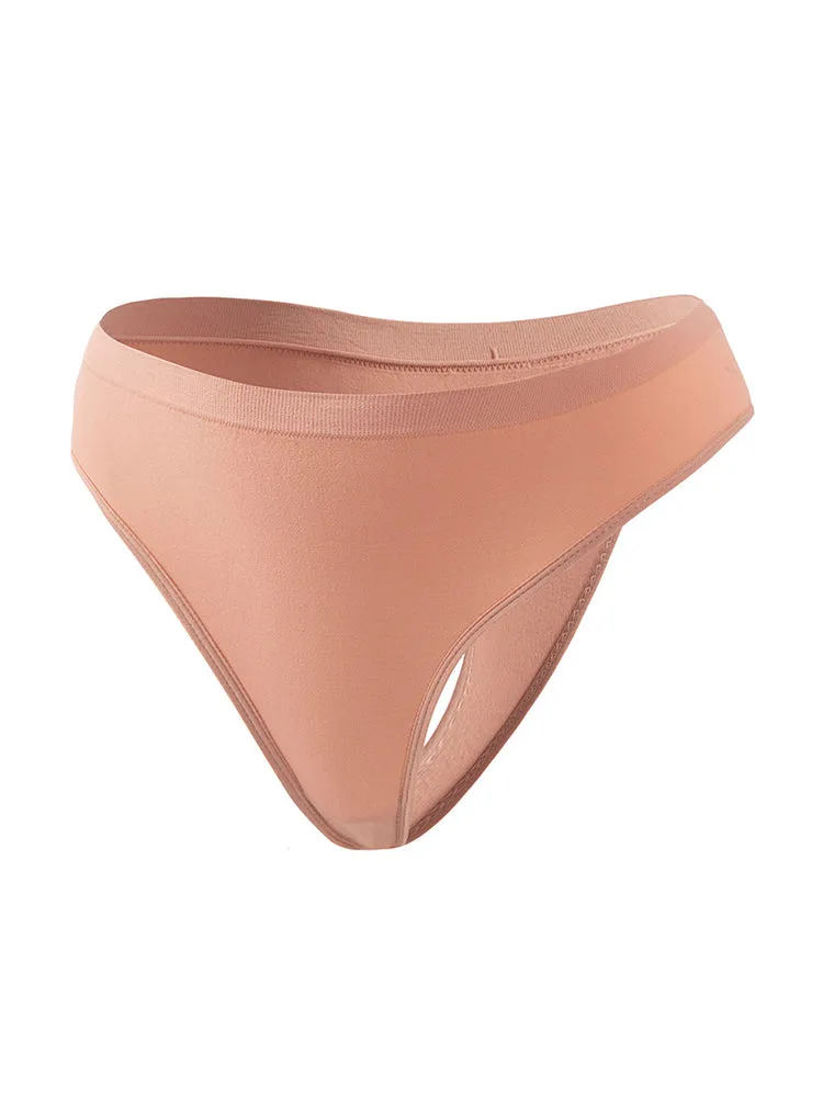 Sexy Solid Color Plus Size Sports T-back Briefs