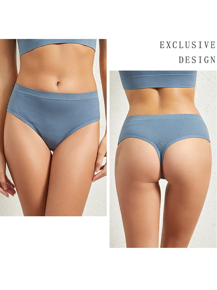 Sexy Solid Color Plus Size Sports T-back Briefs