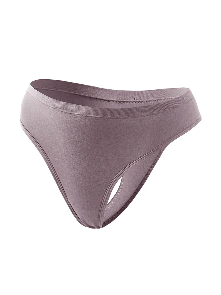 Sexy Solid Color Plus Size Sports T-back Briefs