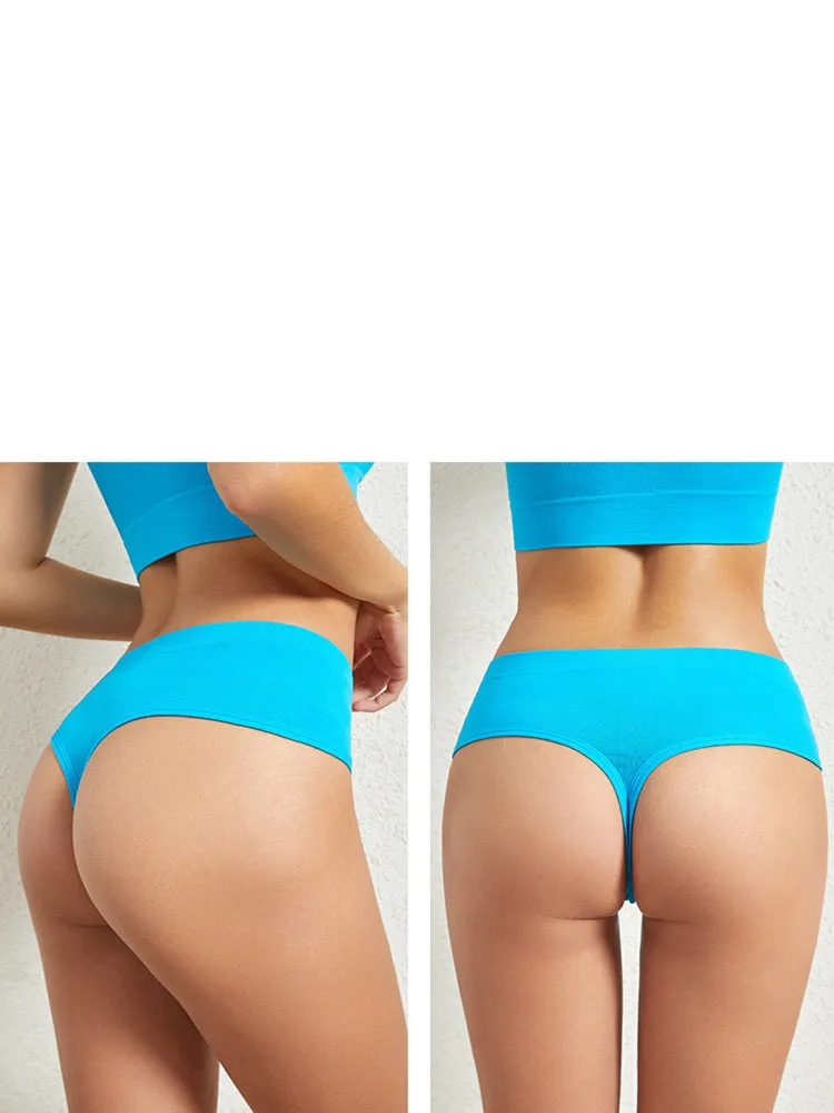 Sexy Solid Color Plus Size Sports T-back Briefs